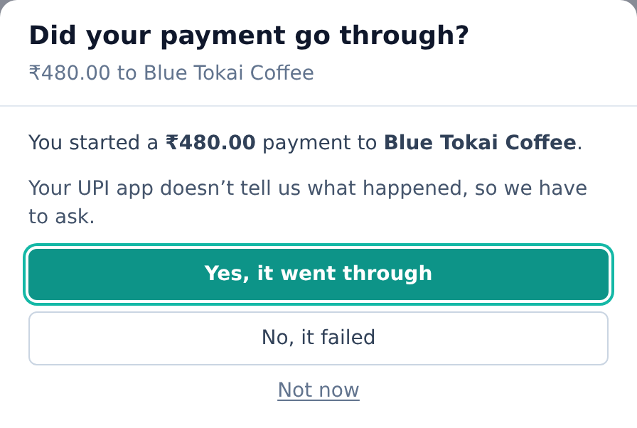Confirming a payment on your return